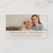 Carte De Visite Linen Home Caregiver QR Code Certified Support (Dos)