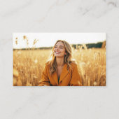 Carte De Visite Linen QR Code Photo Monogram Social Media  (Dos)