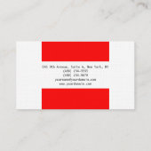 Carte De Visite Linen Red Stripes Original Clean Professional (Dos)
