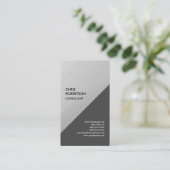 Carte De Visite Linen Silver Grey Exclusive Spécial Moderne Unique (Debout devant)