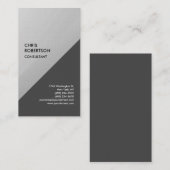 Carte De Visite Linen Silver Grey Exclusive Spécial Moderne Unique (Devant / Derrière)