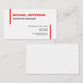 Carte De Visite Linen tendance moderne élégant simple rouge blanc (Devant / Derrière)