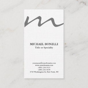 Carte De Visite Linen tendance moderne monogramme professionnel