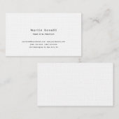 Carte De Visite Linen Unique Classical Simple Black White (Devant / Derrière)