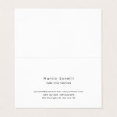 Carte De Visite Linen Unique Classical Simple Black White (Extérieur déplié)