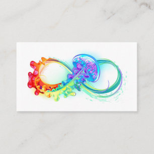 Carte De Visite L'infini avec la méduse arc-en-ciel