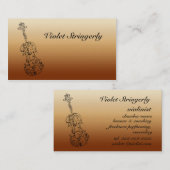 Carte De Visite L'information de contact de violoniste (Devant / Derrière)