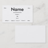 Carte De Visite L'information élégante (Devant / Derrière)