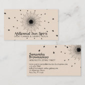 Carte De Visite Linge Beige Abstrait Étoiles Spirituelles Sun (Devant / Derrière)
