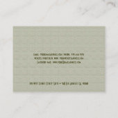 Carte De Visite Linge beige clair et dentelle blanche (Dos)