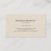 Carte De Visite Linge Beige Crème Texture Simple Élégant Monogramm (Dos)