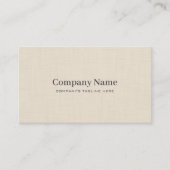 Carte De Visite Linge Beige Crème Texture Simple Élégant Monogramm (Devant)