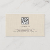 Carte De Visite Linge Beige Crème Texture Simple Élégant Monogramm (Dos)