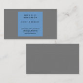 Carte De Visite Linge Bleu Gris Moderne Plat Simple Professionnel (Devant / Derrière)