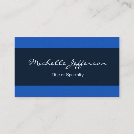 Carte De Visite Linge Bleu Lined Contemporain tendance Professionn (Devant)