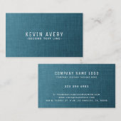 Carte De Visite Linge bleu Texture Professionnelle Aspect organiqu (Devant / Derrière)