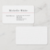 Carte De Visite Linge clair élégant blanc professionnel moderne (Devant / Derrière)