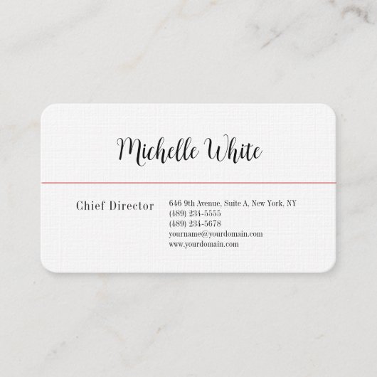 Carte De Visite Linge clair élégant blanc professionnel moderne (Devant)