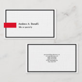 Carte De Visite Linge clair noir blanc rouge professionnel moderne (Devant / Derrière)