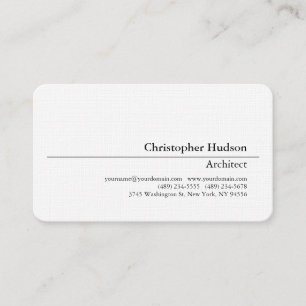 Carte De Visite Linge d'architecte professionnel noir blanc