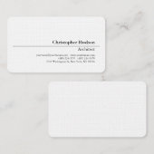 Carte De Visite Linge d'architecte professionnel noir blanc (Devant / Derrière)