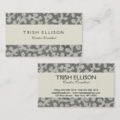 Carte De Visite Linge de dentelle mariage blanc classique jolie (Devant / Derrière)