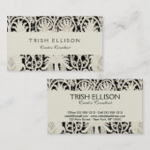 Carte De Visite Linge de dentelle mariage blanc classique jolie (Devant / Derrière)