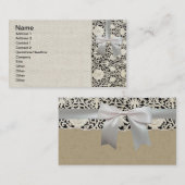 Carte De Visite Linge de dentelle mariage blanc classique jolie (Devant / Derrière)