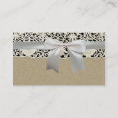 Carte De Visite Linge de dentelle mariage blanc classique jolie (Dos)