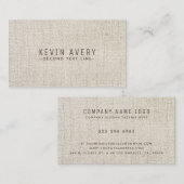 Carte De Visite Linge de lit Beige Texture Professionnelle Aspect  (Devant / Derrière)