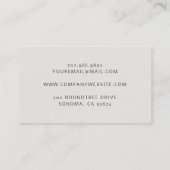 Carte De Visite Linge de lit simple Monogramme minimal (Dos)