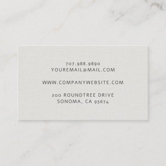 Carte De Visite Linge de lit simple Monogramme minimal (Dos)