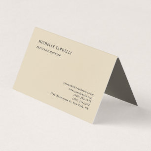 Carte De Visite Linge de Luxe Beige Classique Simple Professionnel
