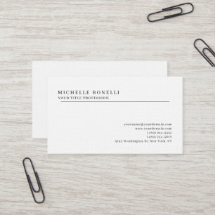 Carte De Visite Linge de Luxe Classique Simple Professionnel