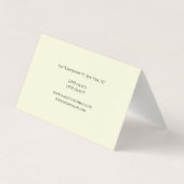Carte De Visite Linge de luxe exclusif monogramme beige unique (Dos)