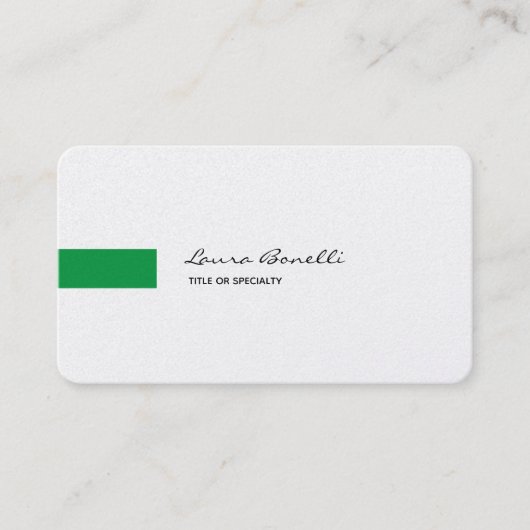 Carte De Visite Linge de luxe noir blanc vert professionnel modern (Devant)