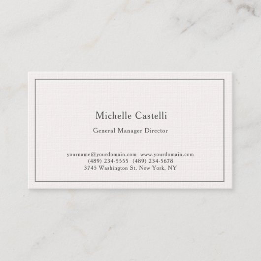 Carte De Visite Linge de luxe professionnel unique classique paste (Devant)