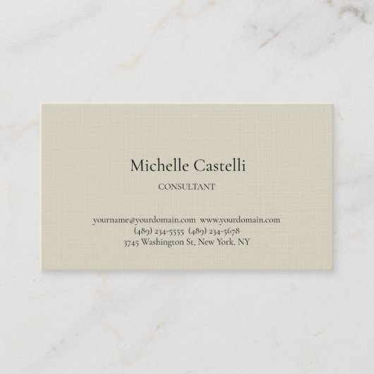 Carte De Visite Linge de luxe professionnel unique classique simpl (Devant)