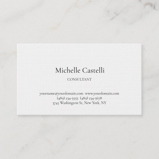 Carte De Visite Linge de luxe professionnel unique classique simpl (Devant)