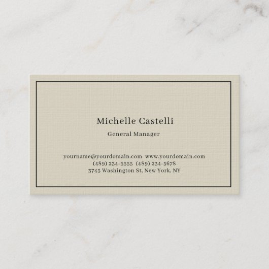 Carte De Visite Linge de luxe professionnel unique classique simpl (Devant)