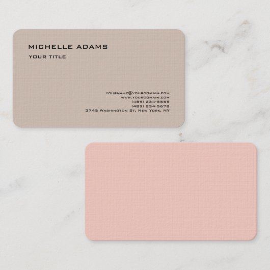 Carte De Visite Linge de maison de première qualité Simple profess (Devant / Derrière)