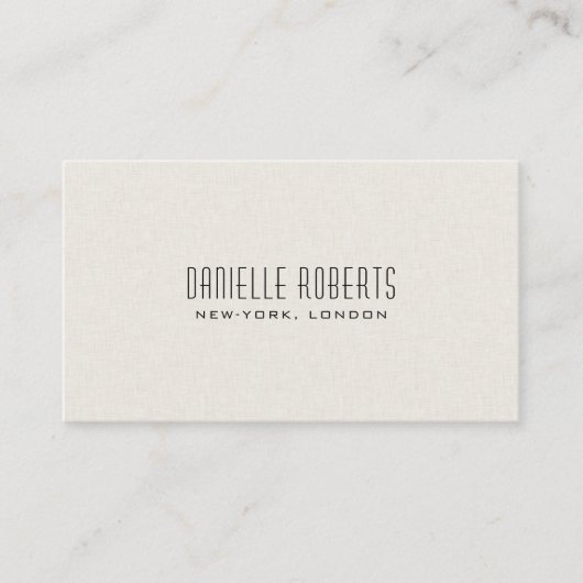 Carte De Visite Linge de maison en lin beige clair Code QR (Devant)