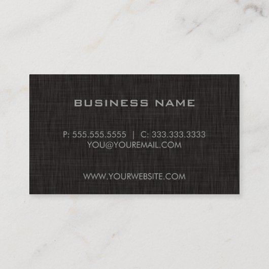 Carte De Visite Linge de maison noir - MONOGRAMMES (Dos)