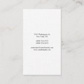 Carte De Visite Linge de maison simple et simple professionnel (Dos)