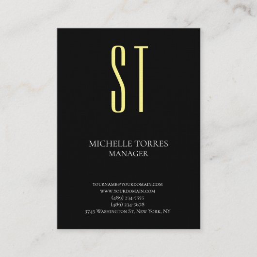 Carte De Visite Linge de monogramme professionnel simple et modern (Devant)