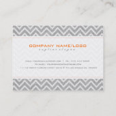 Carte De Visite Linge de Motif gris clair et orange Chevron (Dos)