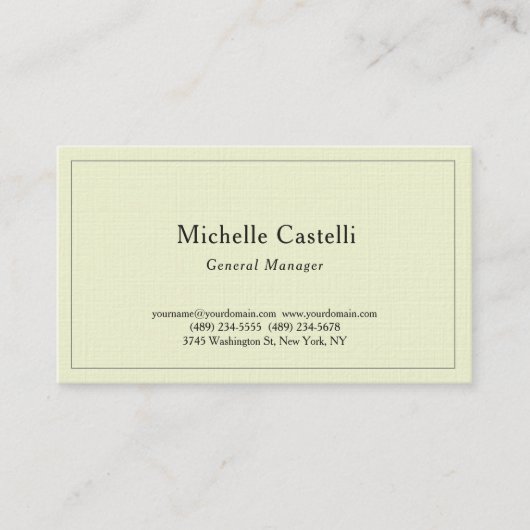 Carte De Visite Linge de qualité premium professionnel unique clas (Devant)