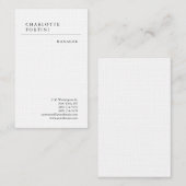 Carte De Visite Linge de qualité Premium simple et moderne (Devant / Derrière)