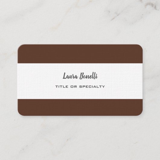 Carte De Visite Linge de qualité professionnelle Brown blanc moder (Devant)