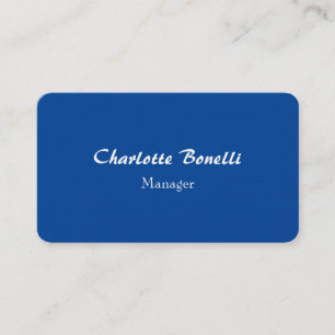 Carte De Visite Linge de qualité supérieure minimaliste bleu profo